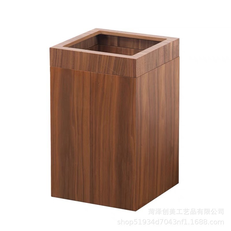 北欧木质长方形垃圾桶木制卧室简约家用客厅创意垃圾筒卫生间纸篓