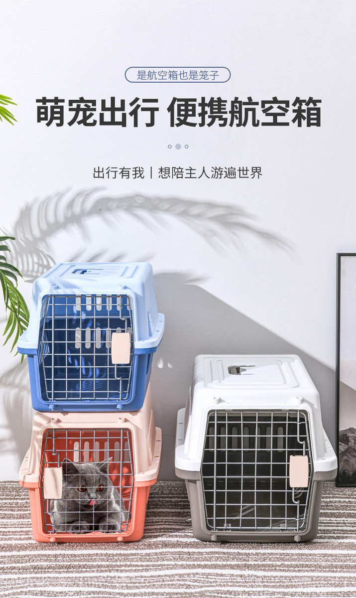 宠物航空箱中号手提车载宠物包狗狗空运箱便携外出猫咪宠物箱猫包插图 宠物航空箱中号手提车载宠物包狗狗空运箱便携外出猫咪宠物箱猫包插图