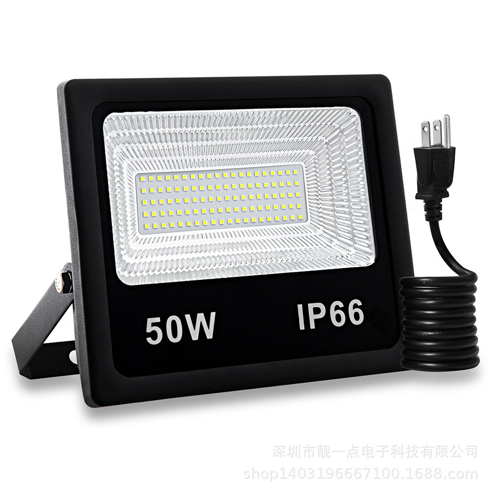 厂家直销50w投光灯户外led广告招牌工地广场篮球照明10led投光灯