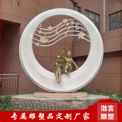 户外铸铜校园文化放飞梦想小学生人物雕塑希望之星铜雕像学校摆件