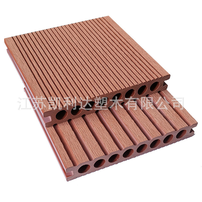热销圆孔地板空心现货户外塑木铺板无锡木塑板塑木圆孔地板规格多