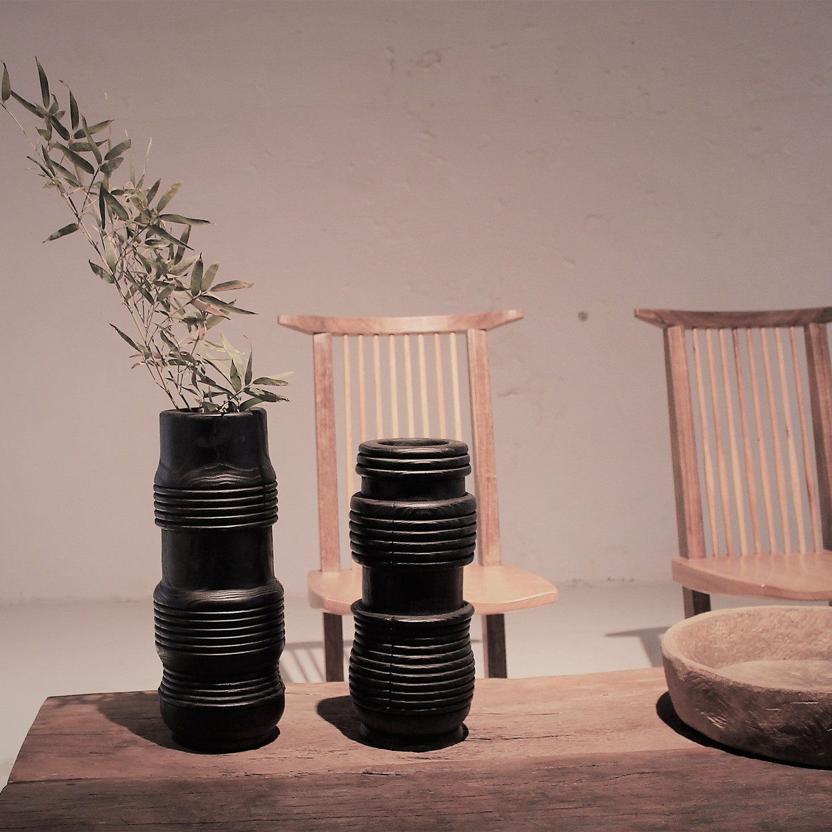 实木圆柱花瓶摆件碳化黑花器客厅插花民宿艺术家居侘寂风软装饰品,家居饰品,家饰软装搭配套装,淘宝优惠券,粉丝福利购,淘宝优惠卷
