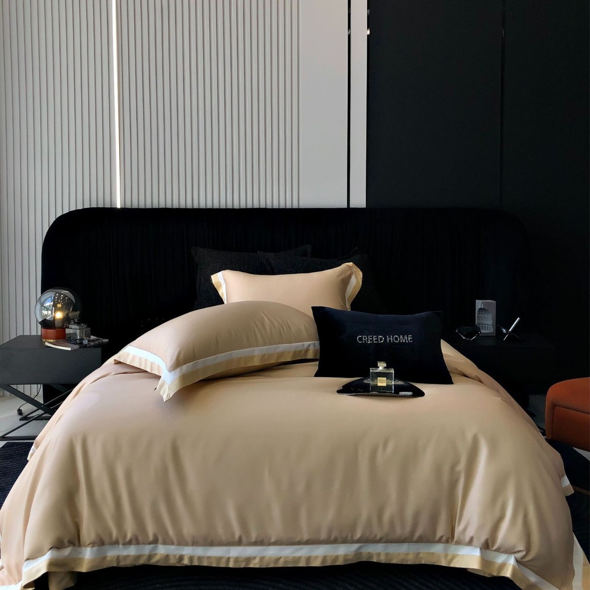 高端轻奢100支天丝棉磨毛四件套加厚印花简约秋冬精致亲肤床品