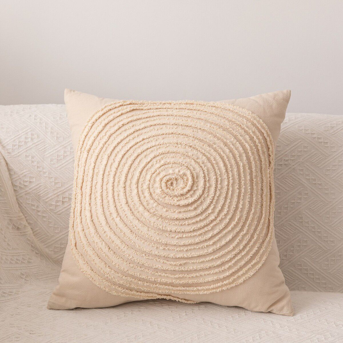 寂侘风棉麻抱枕简约时尚素色长方形正方形靠枕客厅沙发枕头含内芯