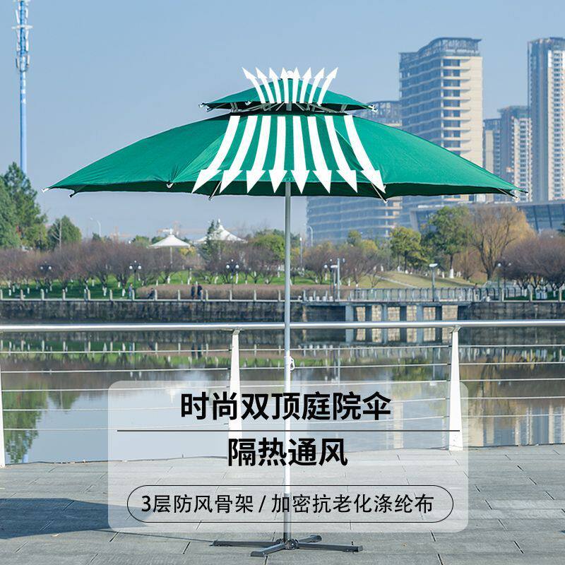 大型景区户外遮阳伞摆摊伞大号户外太阳伞圆形雨伞庭院双顶沙滩伞