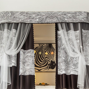 km@大学生宿舍下铺u型双轨道床帘寝室强遮光窗帘滑轨床幔加厚一体