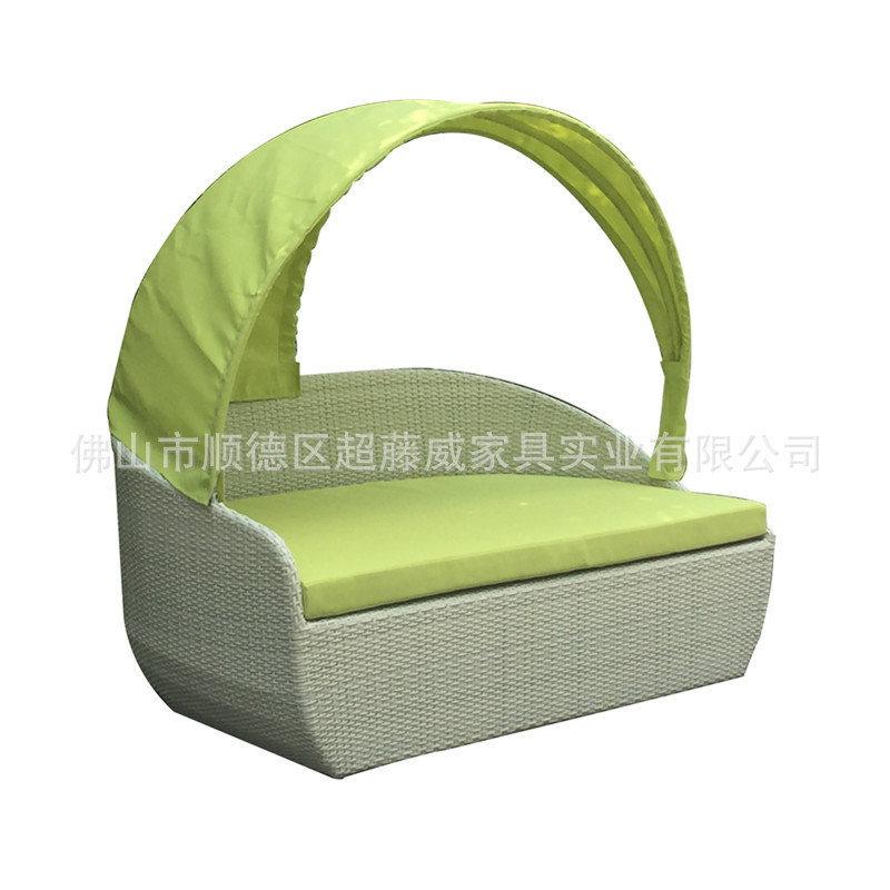厂家批发户外藤制藤编家具户外藤艺躺椅圆床