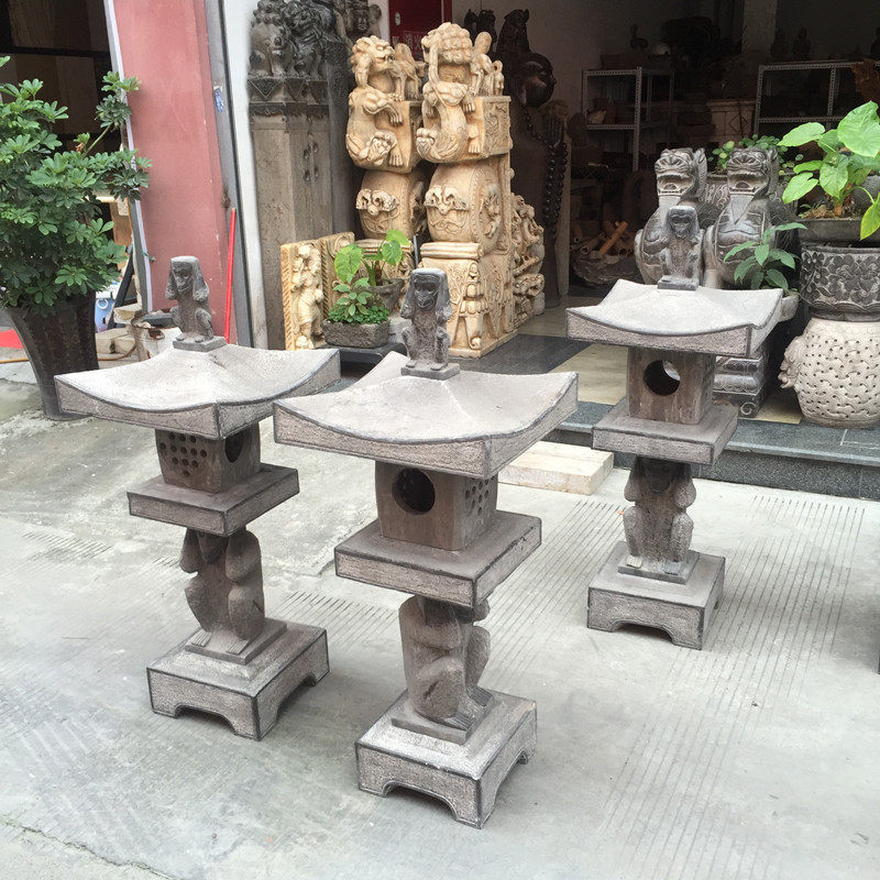 石雕石灯灯彷古石青石中式庭院禅意摆件草坪照明石猴灯笼灯塔厂家