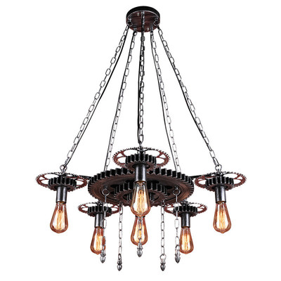 复古工业风齿轮吊灯酒吧饭店美发理发店怀旧创意装饰个性店铺灯饰