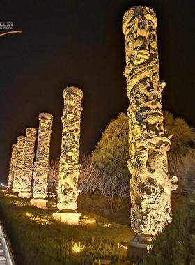 批发花岗岩龙柱石雕雕塑浮雕文化广场学校柱石柱子龙柱石雕