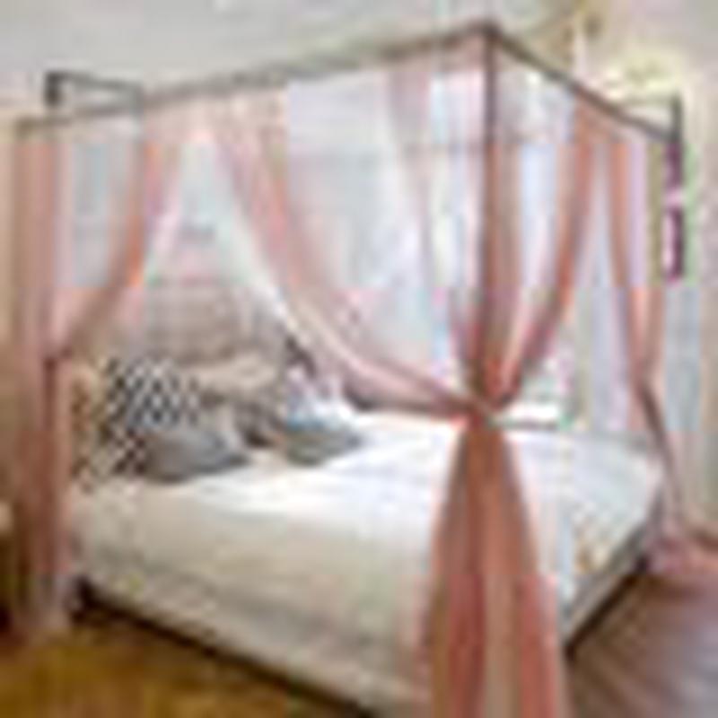 26x8落地吊顶家用欧式5m紫黄绿粉色公主风纱帐纱幔宫廷1.蚊帐床幔