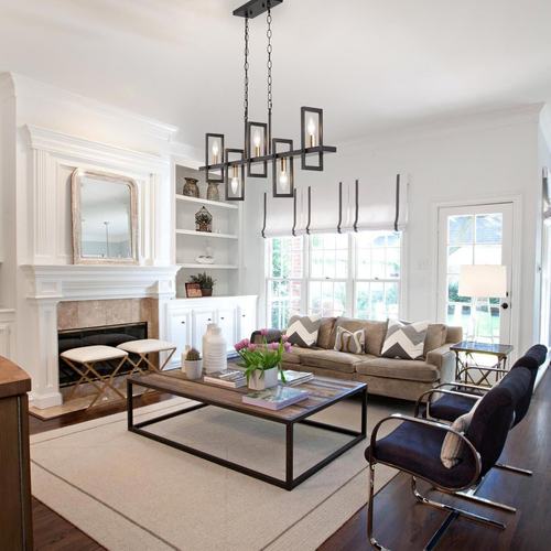 热销复古创意餐厅黑色铁艺吊灯现代简约客厅书房服装店办公室