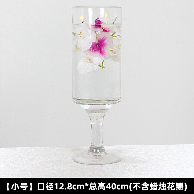 蜡烛台ins风玻璃烛台摆件浪漫蜡烛杯装饰品婚庆路引布置高脚简约