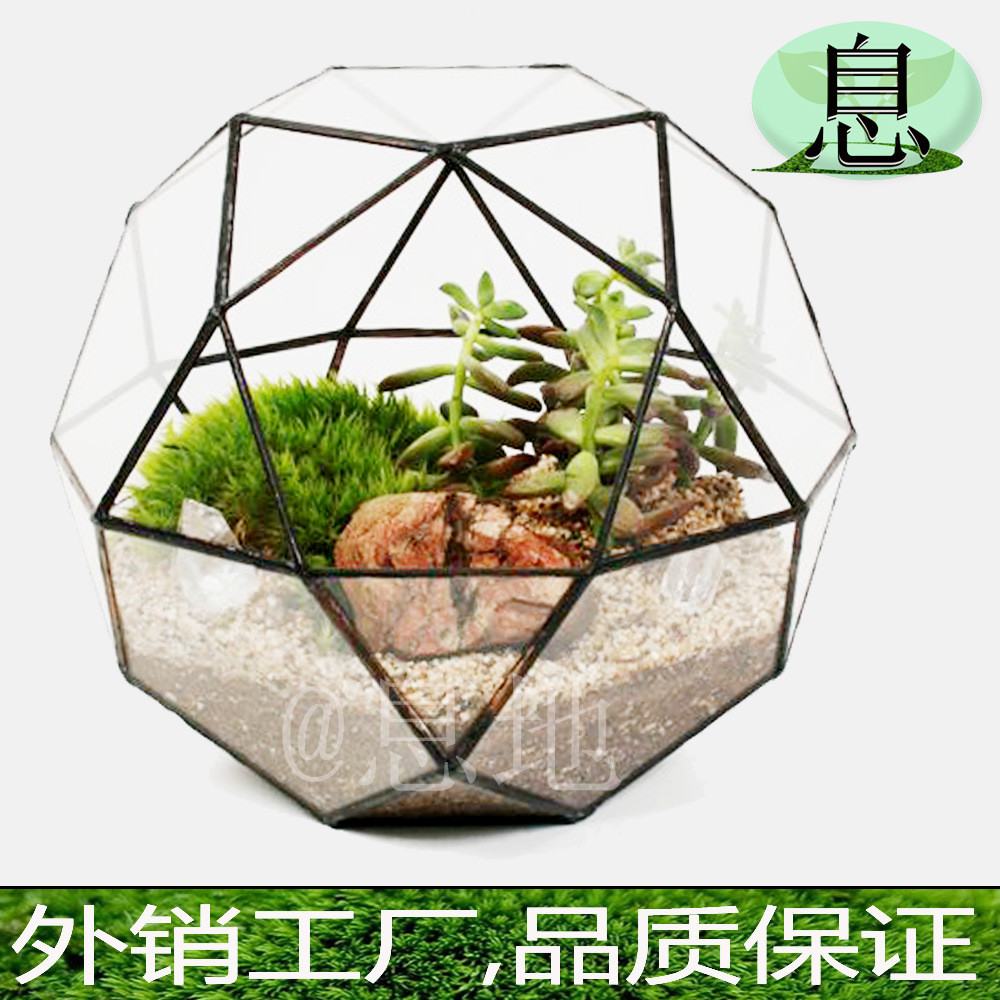 16029a包邮工厂直销几何花盆玻璃花房工艺品暖房多肉微景观玻璃瓶