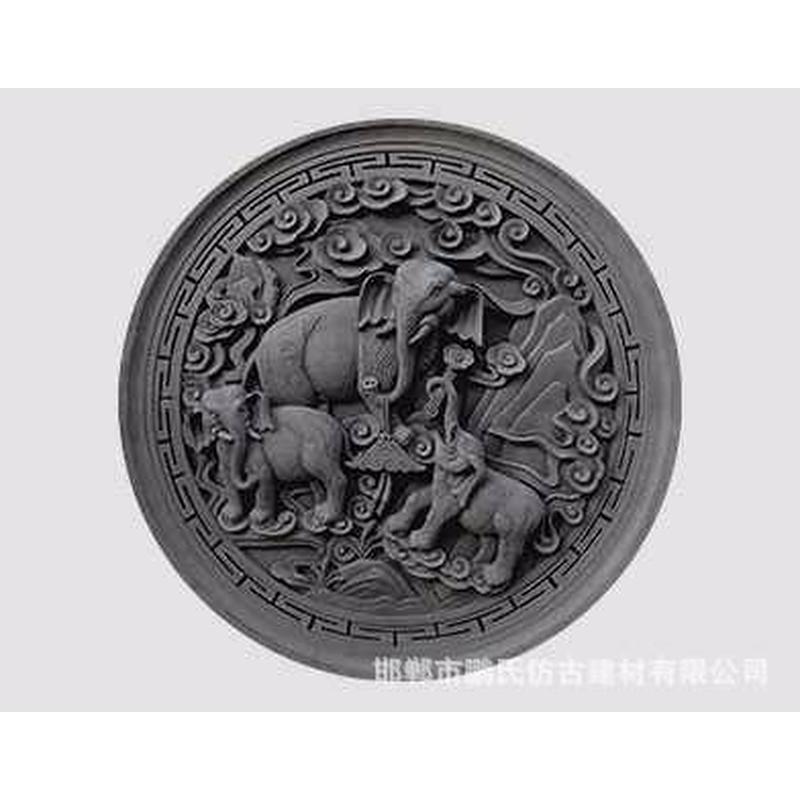 厂家供应仿古砖雕古建影壁墙圆形砖雕可浮雕中式定制