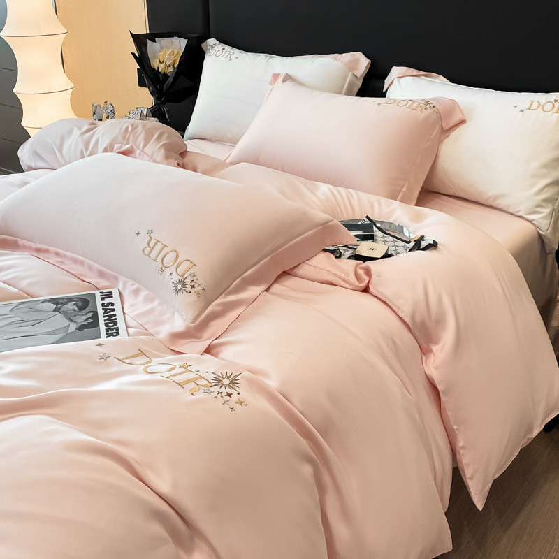 天丝床上四件套100支兰精高端冰丝夏季字母床单被套丝滑裸睡床品