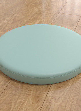 vhm7皮革坐垫圆形餐椅垫吧台凳垫卡座飘窗蒲团记忆棉防滑地上软座