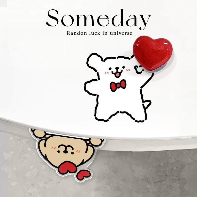 爱心小狗马桶提盖器亚克力马桶掀开器卡通创意马桶掀盖贴马桶按钮