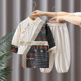 男童秋装2025少数民族表演服儿童春秋款新中式套装中国风