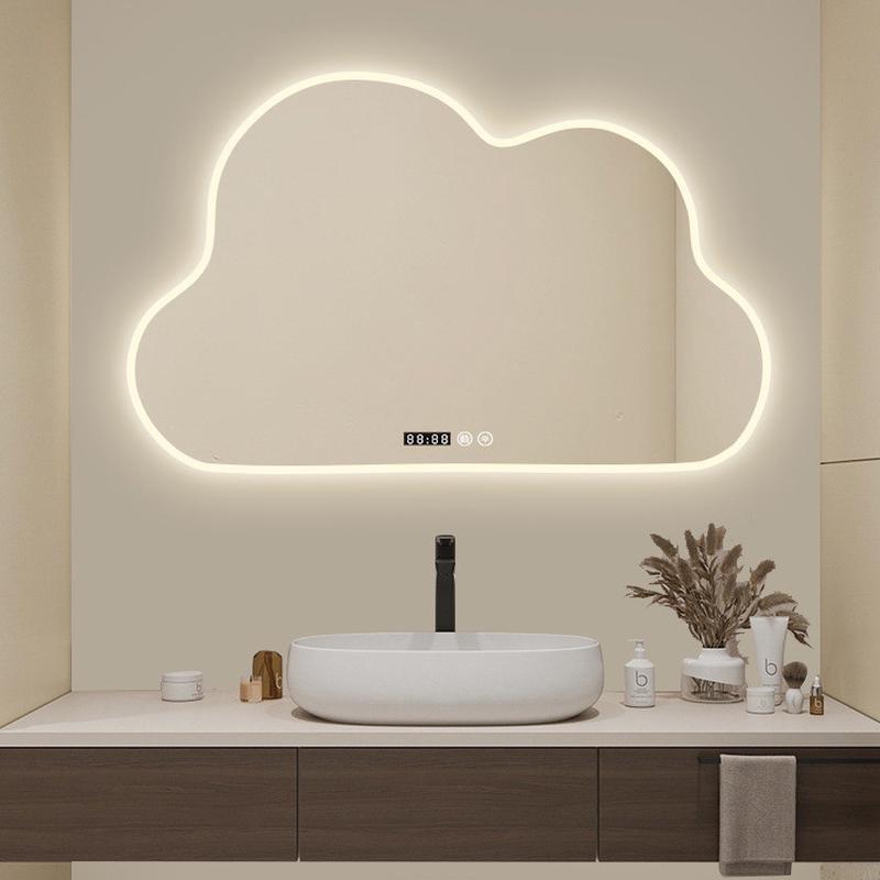 梳妆台化妆灯镜不规则异形云朵防雾卫生间带led灯智能浴室镜镜子