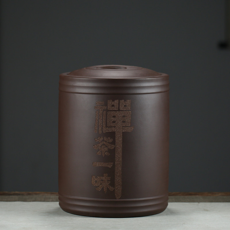 宜兴大码紫砂大号茶叶罐普洱密封存储原矿茶叶缸大陶瓷醒茶桶批发