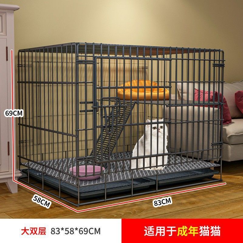 不家用猫笼子占地室内屋猫窝别墅一体笼别墅猫咪折叠铁笼厂家直销