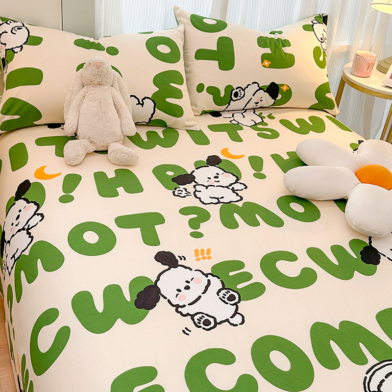 学生宿舍被单可爱炕单1.5米床笠三件套人儿童床单单件100