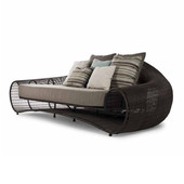 现货民宿户外藤编沙发茶几组合北欧酒店庭院设计创意弧形休闲藤椅