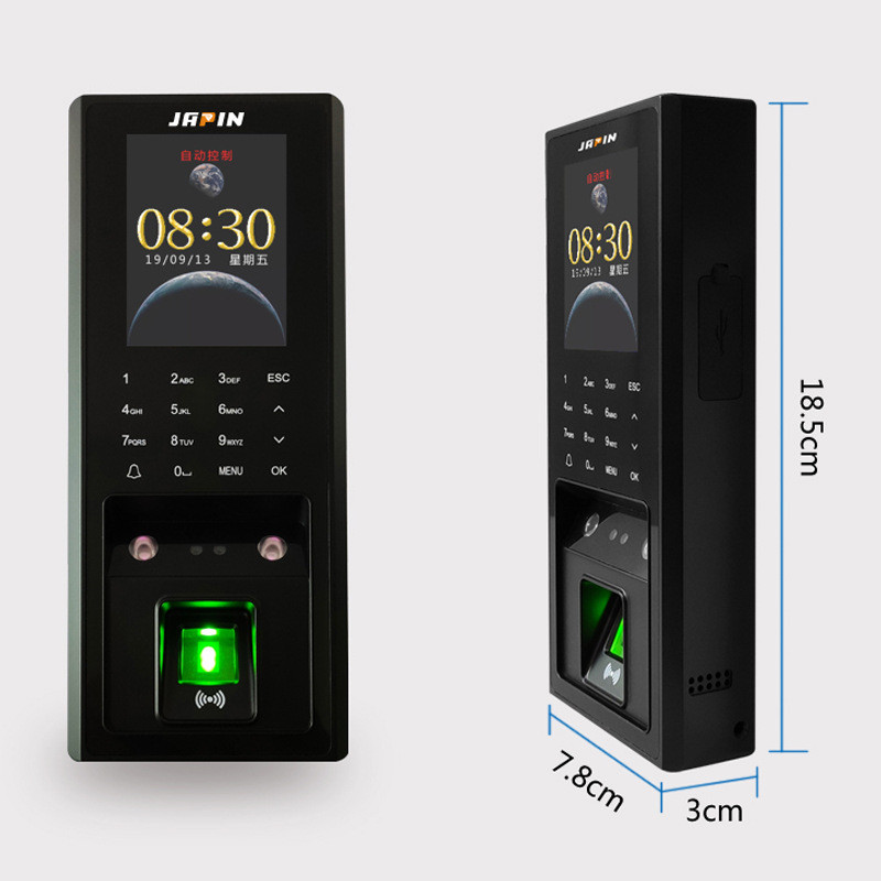 指纹考勤门禁式人脸识别一体机智能中控卡片解锁密码门禁系统批发