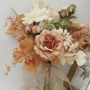 艺雅阁561家居花艺商业活动婚礼焦花艺糖色仿真花花束新娘手捧花