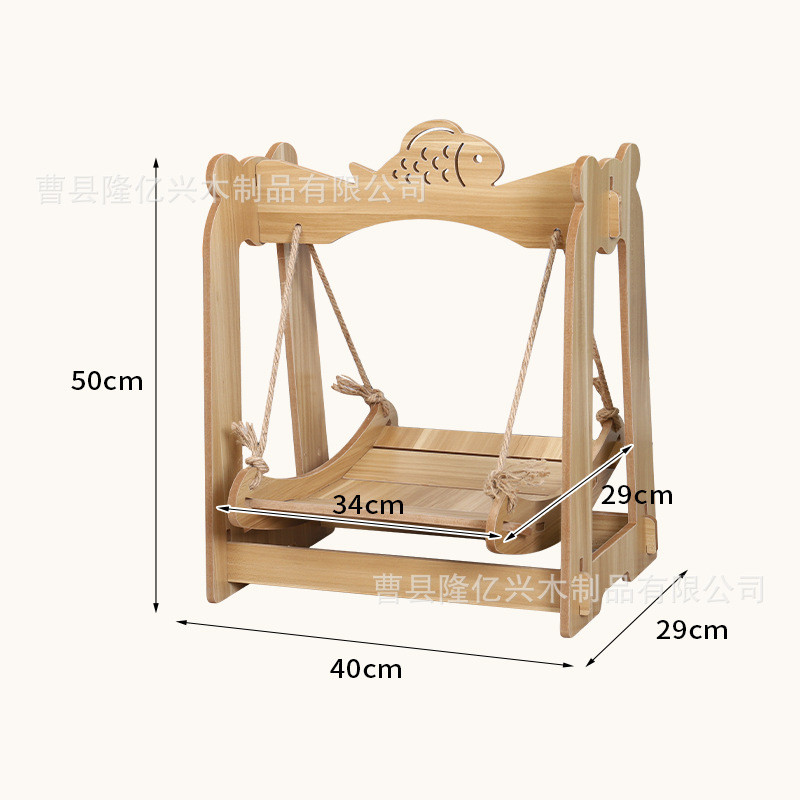 可拆卸悬挂式猫窝宠物秋千猫床实木猫吊床猫摇床猫吊床宠物摇摇椅