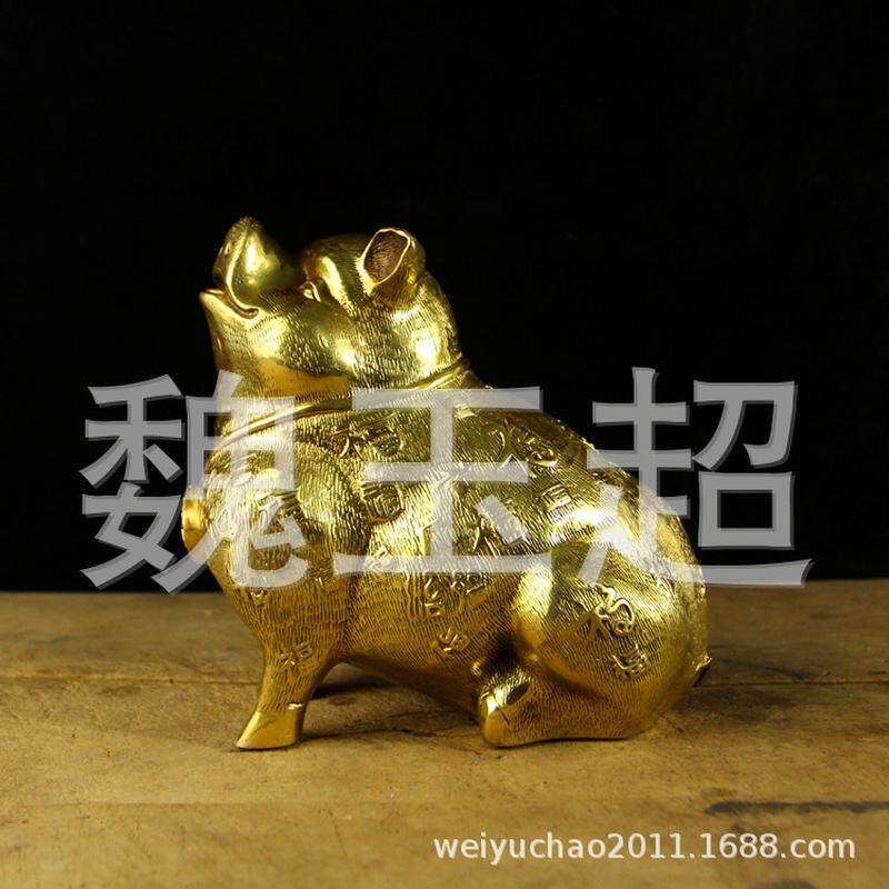 厂家直销猪猪摆件铜福猪补缺角家居饰品铜纯铜工艺品
