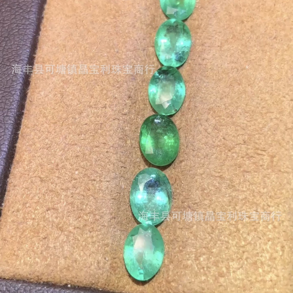 热销天然祖母绿椭圆形旦型戒面5x7mm蛋形净体刻面尖底手工裸石绕