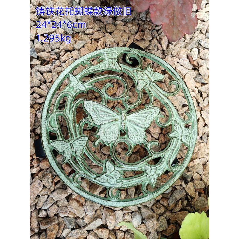 外贸铸铁电商万向轮移动托盘花托花盆托花架园艺园林资材