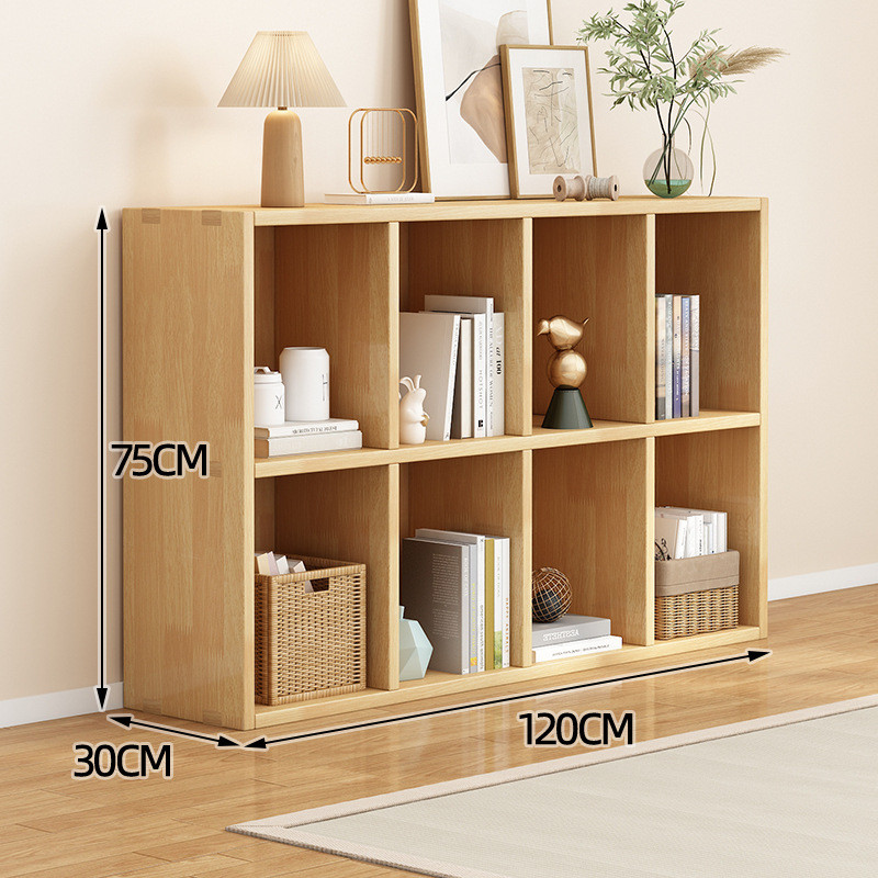 多层落地置物架家用格子书架客厅组合矮柜子儿童实木书柜储物收纳