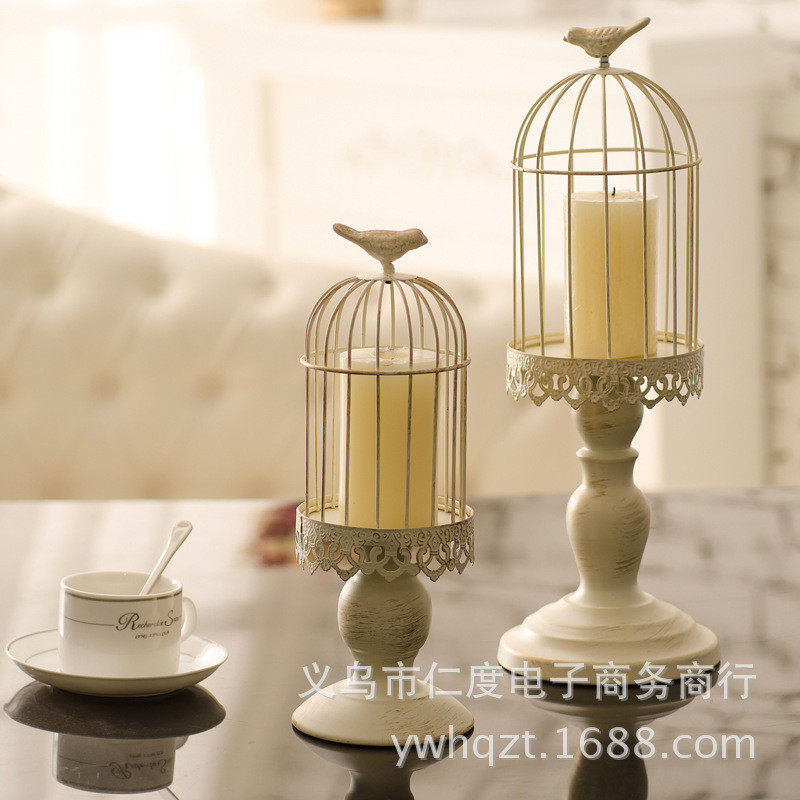 旧复古做欧式铁艺蜡台家居软装客厅摆件婚庆婚礼装饰烛台蜡烛台