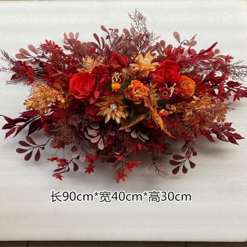 新款婚庆地排花仿真绢花成品装饰花排舞台T台路引婚礼迎宾区花艺