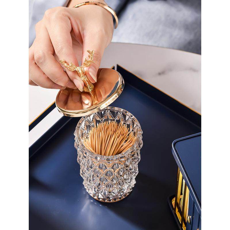 漫时光轻奢牙签筒棉签家用个性创意简约酒店收纳盒餐厅牙签盒罐,收纳整理,牙签盒,淘宝优惠券,粉丝福利购,淘宝优惠卷