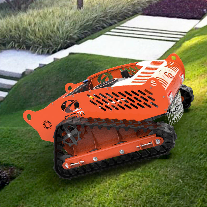 遥控割草机果园开荒碎草机电动出口全地形遥控全自动履带式割草机