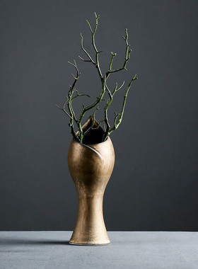 创意复古陶瓷干花水培花瓶中式禅意茶几客厅花器装饰桌面家居摆件