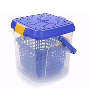 加厚户外带盖泥沙分离手提桶车载洗车塑料桶方形钓鱼桶可坐