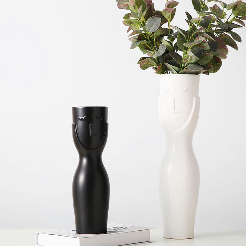 北欧风格陶瓷饰品花盆摆件家居软装人脸多肉盆器摆设