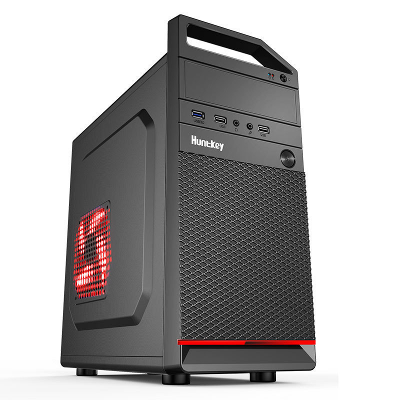 全新 航嘉 电脑机箱 商务办公提手黑化USB3.0台式机电脑M-ATX机箱
