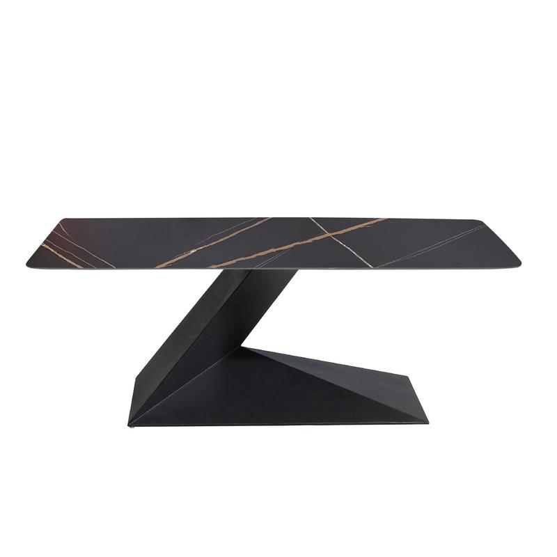 厂家直销意式极简茶几茶几酒店工程样板间客厅长方形铁艺岩板茶桌