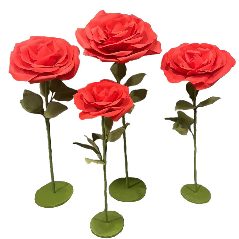 婚庆巨型立体泡沫玫瑰舞台装饰玫瑰道具套装美陈摆件橱窗布置装饰