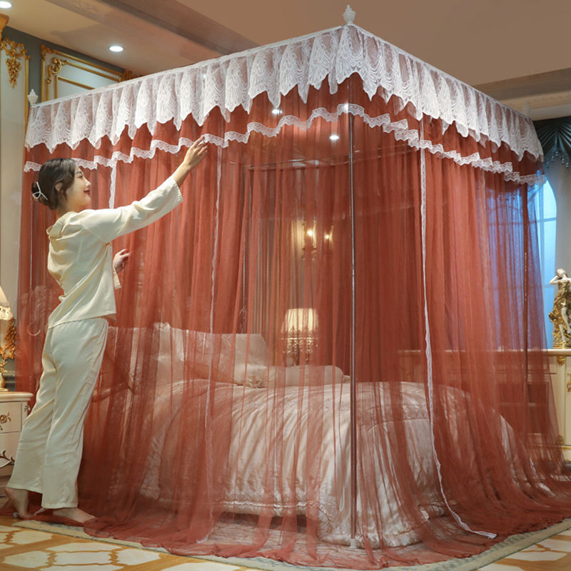 蚊帐家用1.8米双人床三开门宫廷1.5米文章帐新款1.2米纹帐文2米床