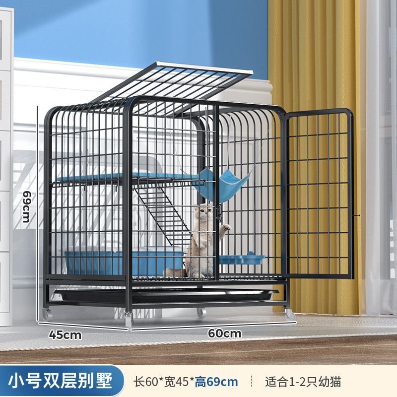 yq猫笼子猫别墅家用猫咪带厕所一体超大自由空间室内猫窝猫舍猫屋