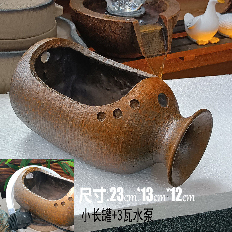 古风仿陶罐古法养鱼流水罐鱼池花盆水培鱼缸水缸庭院水循环过滤器