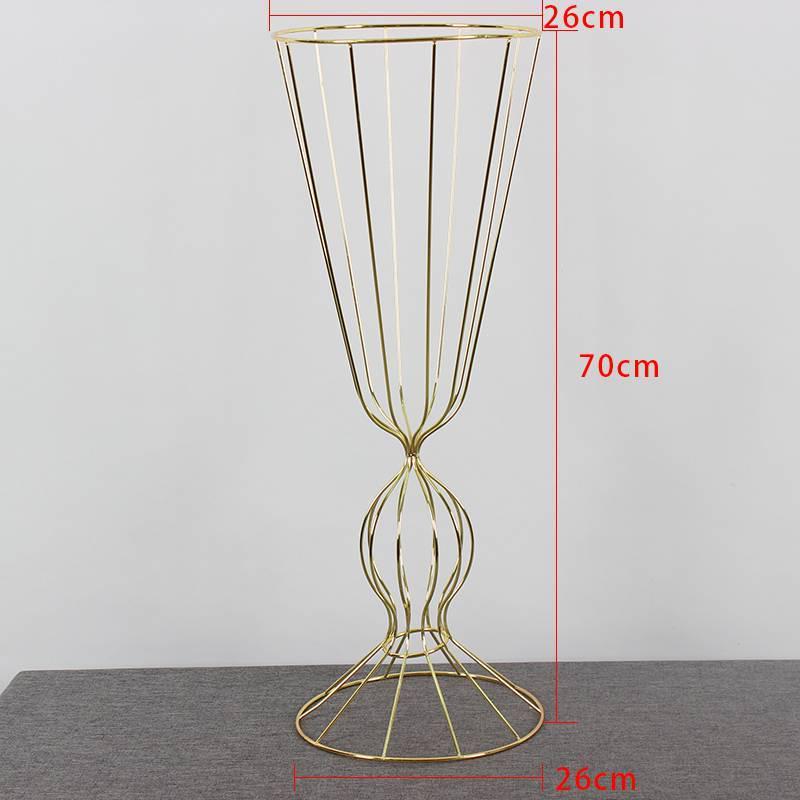 。新款花架道具高档电镀花器婚庆婚礼主桌花路引花架酒店橱窗摆件