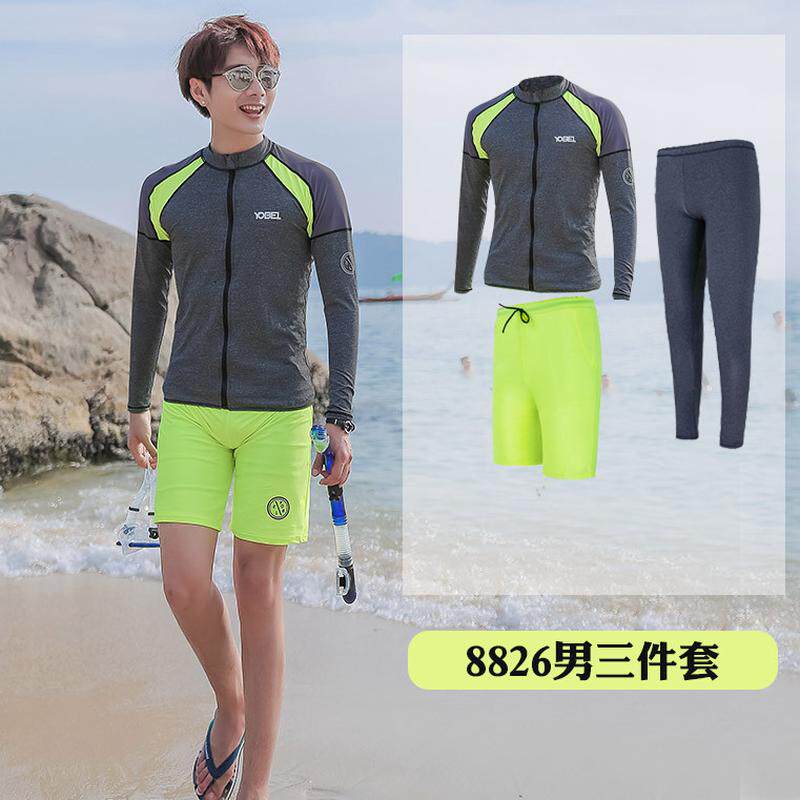 新款情侣分体浮潜服长袖防晒速干冲浪衣潜水套装水母服潜水服